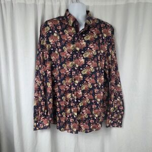 Moderno Italy Premium Mens Shirt 3XL Long Sleeve Button Down Multicolor Floral